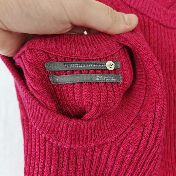 Anthropologie Ribbed Pink Striped Sweater Tank Top Size Small - Picture 6 of 6